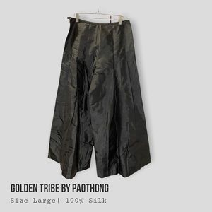 Extra Wide Leg Gaucho Cropped 100% Silk Pants